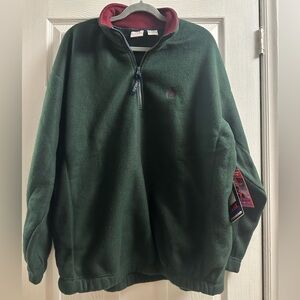 vintage Bugle Boy green fleece quarter-zip pullover size XXL